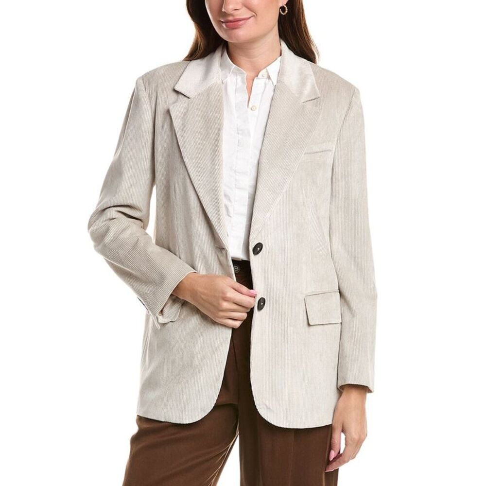 Peserico Womens  Corduroy Blazer, Grey